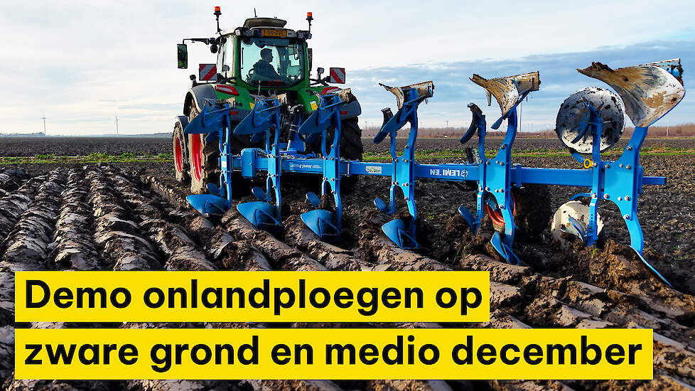 Demo onlandploegen op zware grond en medio december
